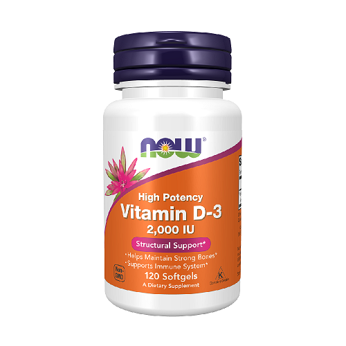 NOW Vitamin D-3 2000 IU High Potency 120 minkštos kapsulės