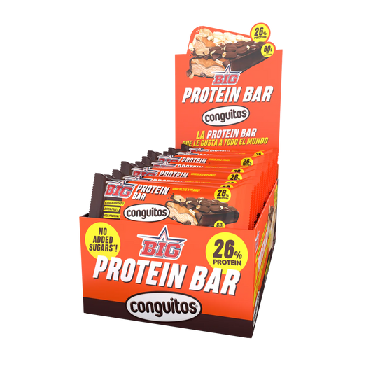 PROTEIN BAR CONGUITOS® Juodo šok. su riešutais ir karamele.  15x60gr. Dėžutė